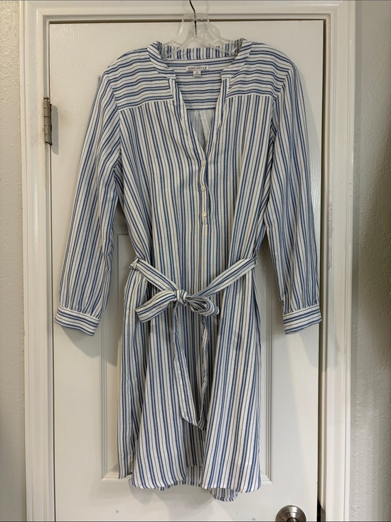 J. Crew Dresses & Skirts - J. Crew Blue and White Striped Midi Shirt Dress